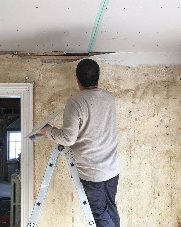 Den Renovation: Plaster Repair, Insulation, Drywall!